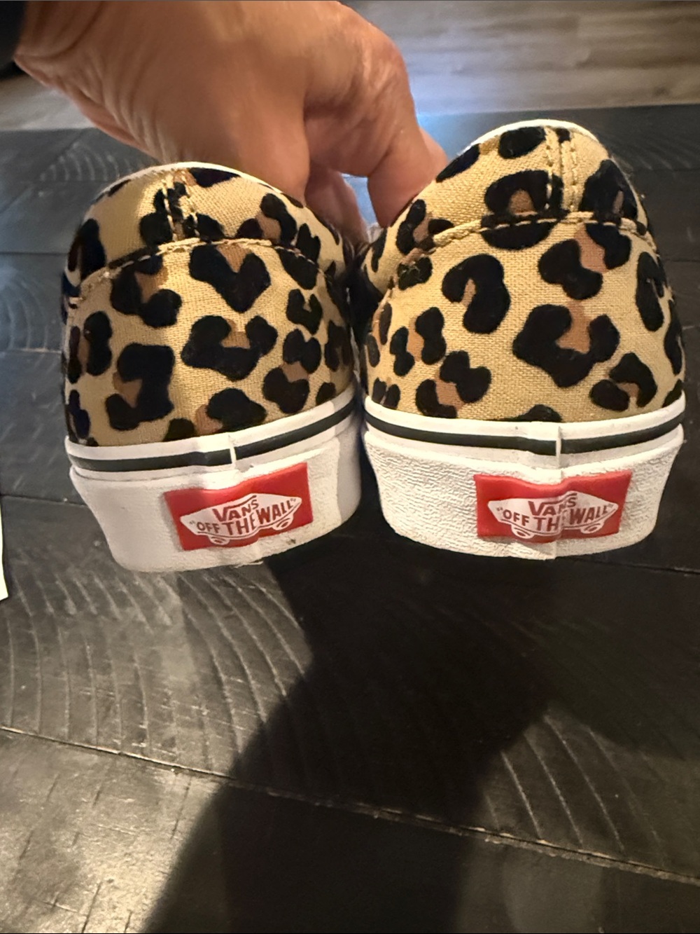 Vans Kids Slip-On Sneakers in Leopard Print Tan and Black - Picture 3 of 5
